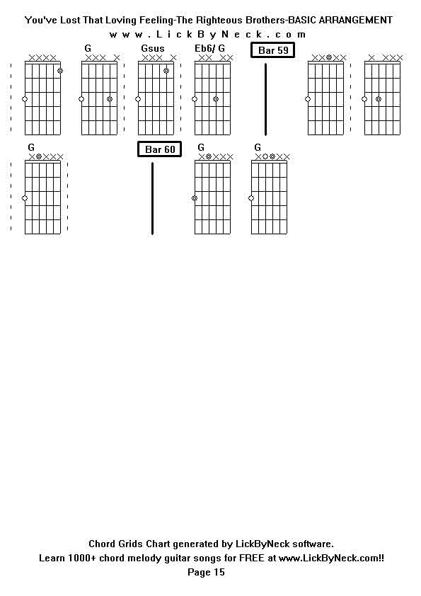 Chord Grids Chart of chord melody fingerstyle guitar song-You've Lost That Loving Feeling-The Righteous Brothers-BASIC ARRANGEMENT,generated by LickByNeck software.